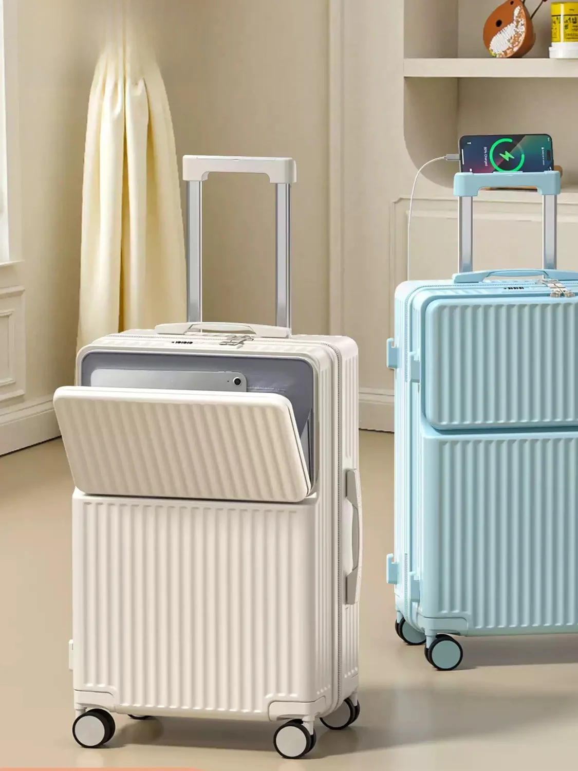 nuova-valigia-da-viaggio-2025-per-donne-con-apertura-frontale-in-materiale-pc-ruote-silenziose-bagaglio-a-mano-completamente-in-pc