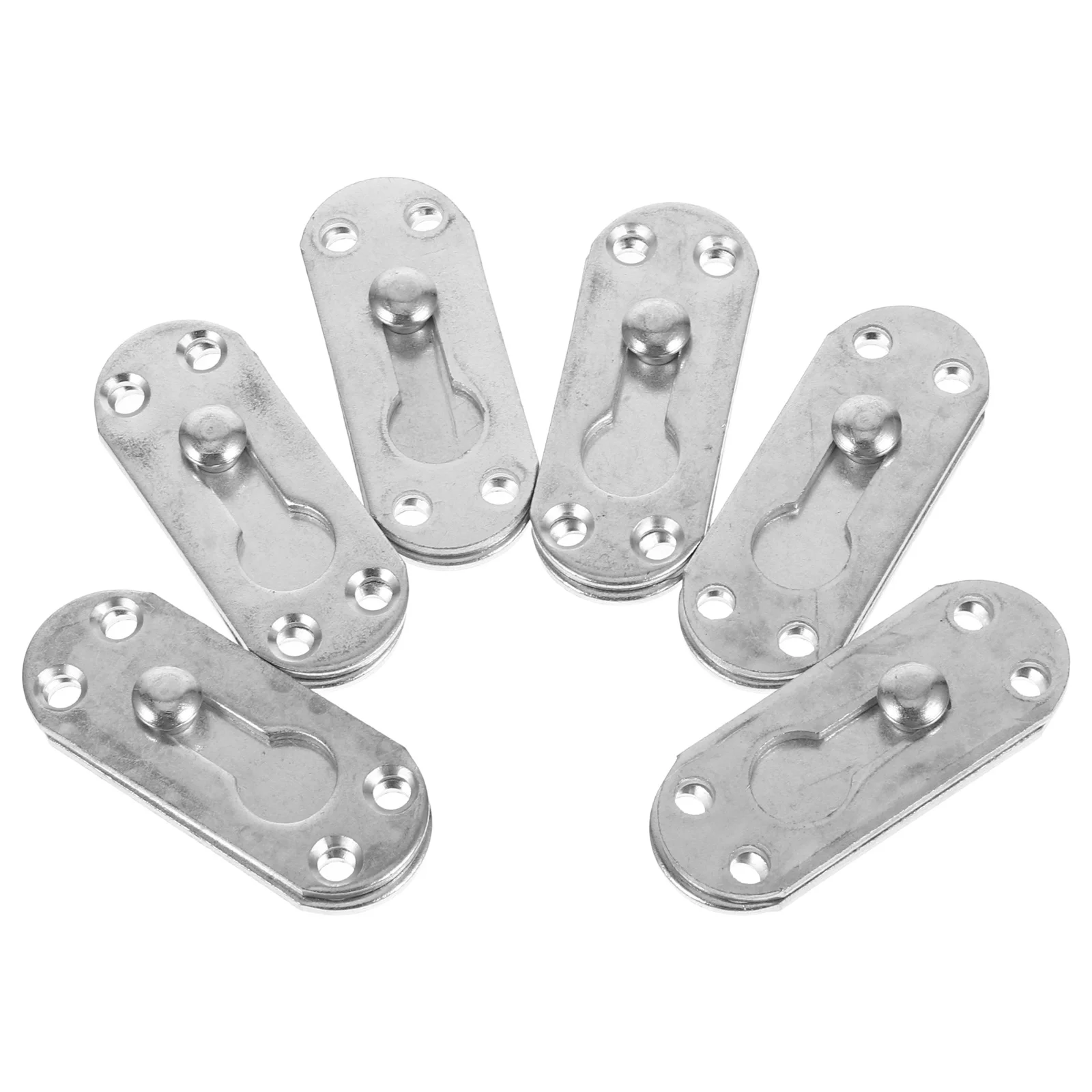 

6Sets Mount Bed Rail Brackets Iron Heavy Duty Bed Frame Support Fastener Replacement Furniture Hardware Accessories