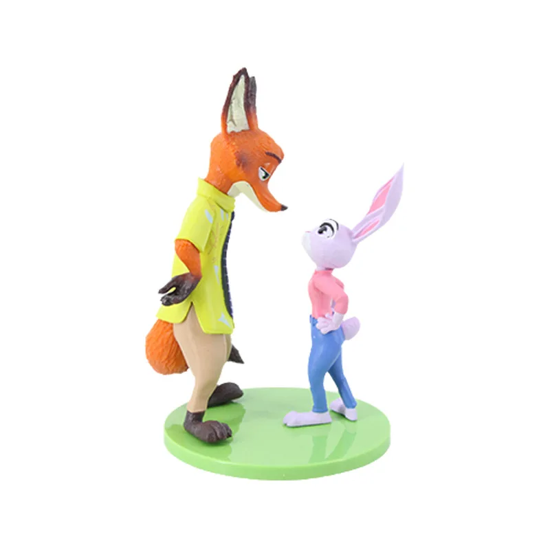 카툰 애니메이션 핫토이즈 3개 세트 크레이지 주토피아 2 핸드메이드 피규어 인형 귀여운 토끼 주디 폭스 닉 스네이크 게리 모델 인형 장식품