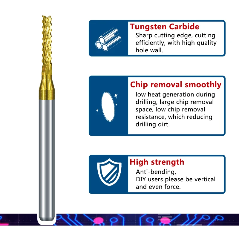 Imagem -04 - Titânio Revestido Cnc Router Bits Carbide Corn Pcb Fresador End Milling Bit Cnc Machine Tool Cmcp 1.5 mm 10 Pcs