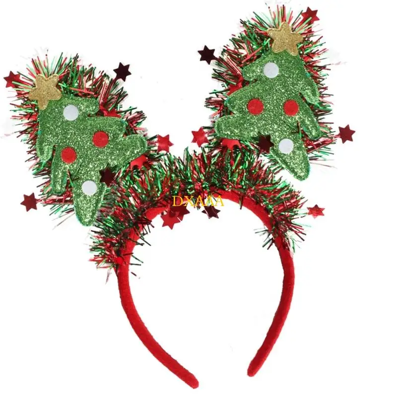DXAA Christmas Star Headwear For Holiday Parties Comfortable Design Hair Hoop Plastic And Polyester Accent Decoration