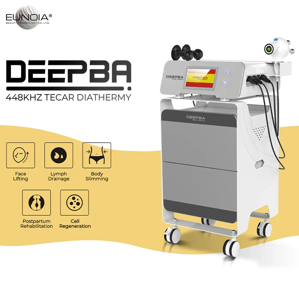 DEEPBA 448K Tecar Diathermy Physiotherapy Machine CET RET Pain Management Body Rehabilitation Slimming Firming Beauty Equipment