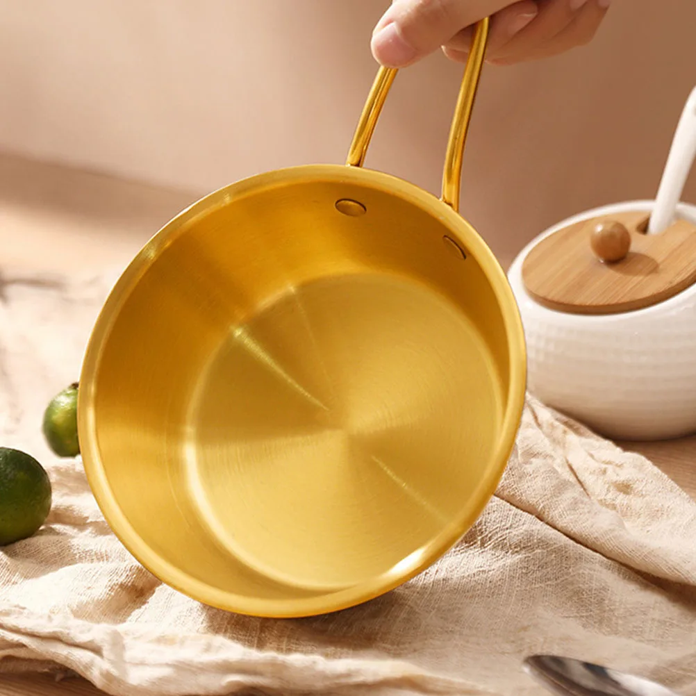 Cuenco de arroz dorado, tazas de sopa de acero inoxidable, asas, cuenco coreano, olla para Ramen, cuencos de arroz, accesorios para platos de cocina, 2 uds.