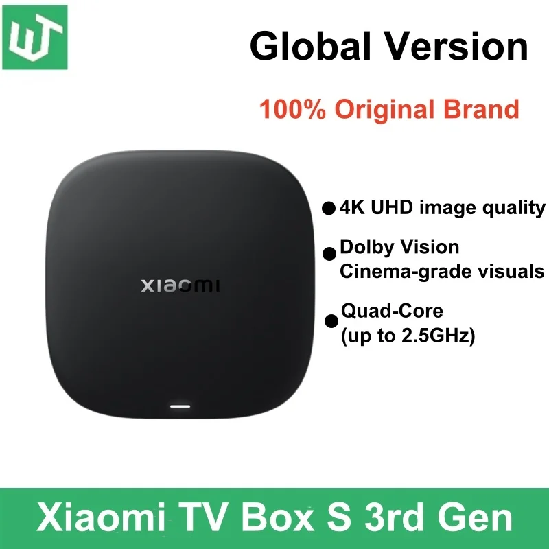 Глобальная версия Xiaomi Mi TV Box S 3-го поколения 4K Ultra HD Google TV 2G 32G WiFi BT5.2 Google Assistant Netflix Wi-Fi Медиаплеер