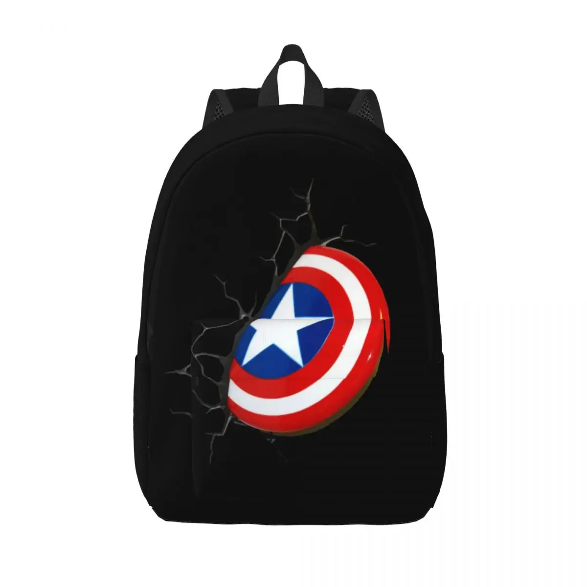 

Custom Captain America Shield Canvas Backpacks Women Men Casual Bookbag for College School Superhero Bags