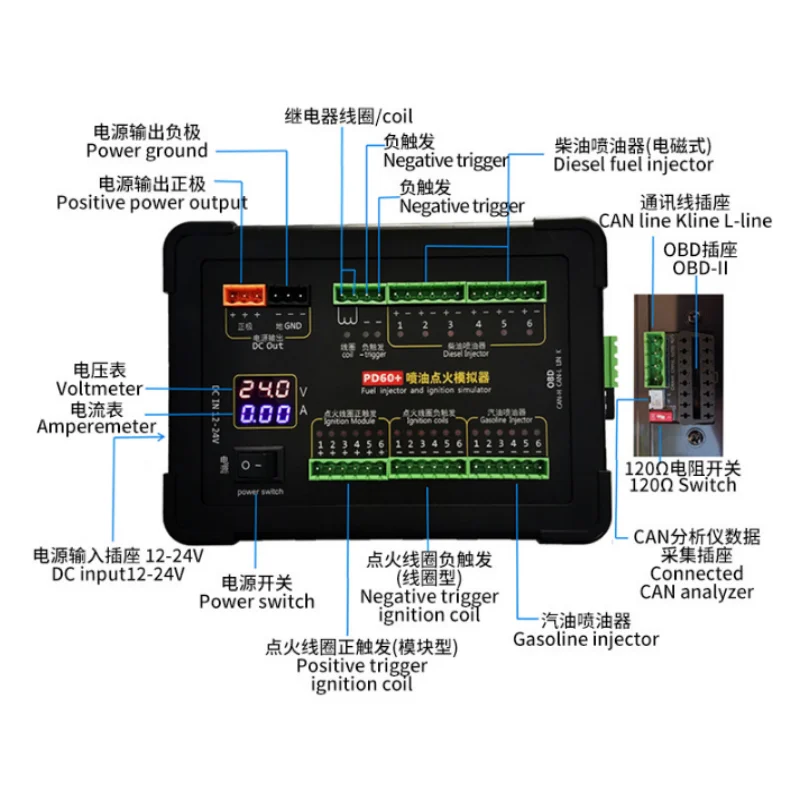 PD60+Fuel Injection Ignition Simulator ECU Maintenance Platform Testing Equipment and Diesel Vehicle Computer Boaer