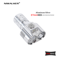 NIWALKER ETmini NE6 Dual Head 3200LM EDC Flashlight With 18350 Battery Type-C USB Rechargeable Multipurpose Mini LED Torch Outdo