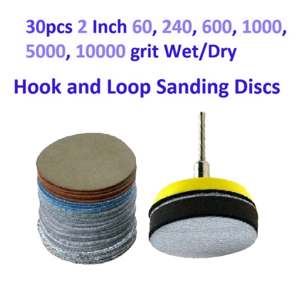 

30pcs Sanding Discs Thread Backing Pad Kit Polishing Woodworking Furniture Artificial Stones Metals Wet Dry Abrasive Tools