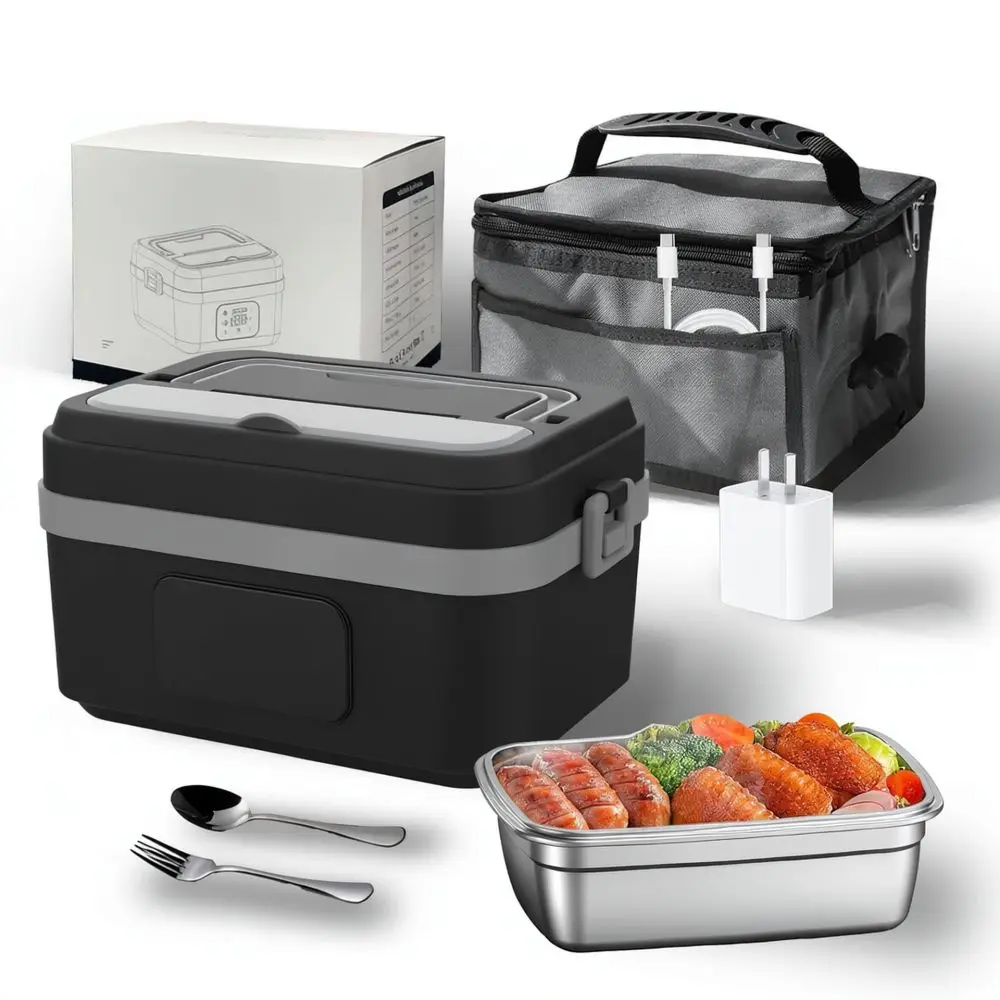 Cordless Food Heating Box Portable Electric Lunch Bento Container Stainless Steel Food Warmer For Work And School