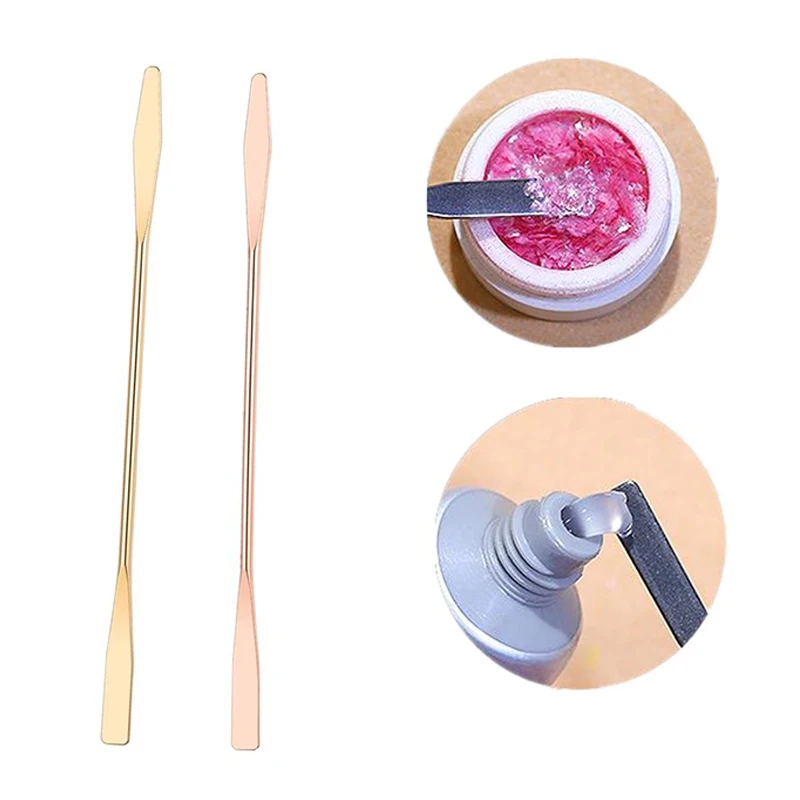 Nail Art Eye Shadow Cream Stirring Rod Stainless Metal Gel Stirring Tool Spatula Pin Nail Accesories And Pigments Mixing Tools