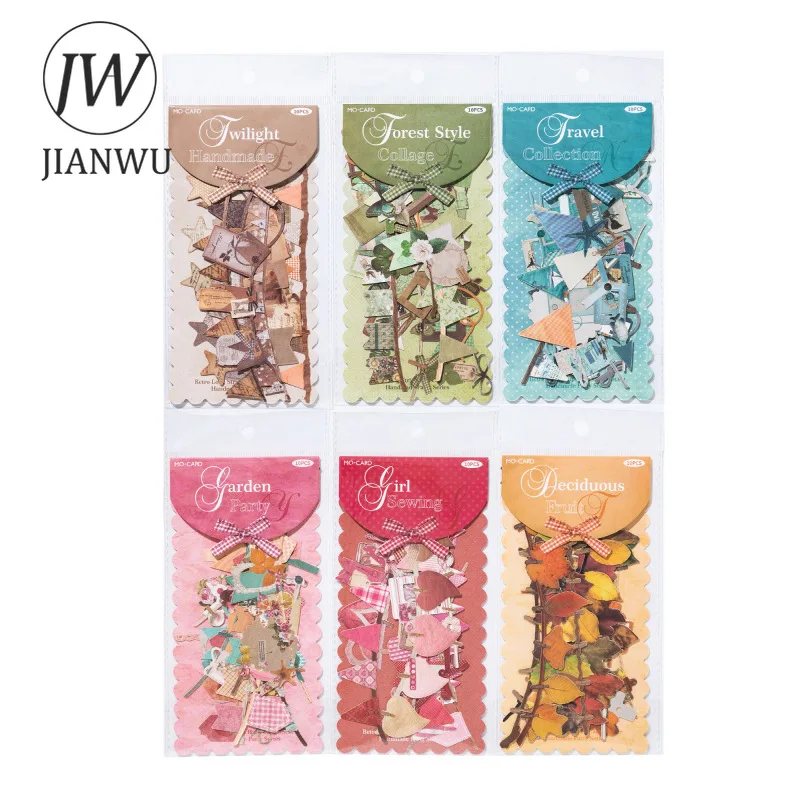 JIANWU سلسلة الحفلات اليدوية مهرجان عتيق مواد المناظر الطبيعية المجوفة ملصق القصاصات مجلة القرطاسية الإبداعية