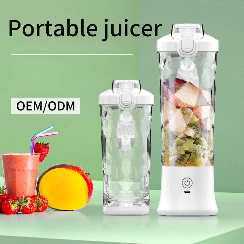 

Portable Blender 600ML Electric Juicer Fruit Mixers 4000mAh USB Rechargeable Smoothie Mini Blender Personal Juicer colorful Cup