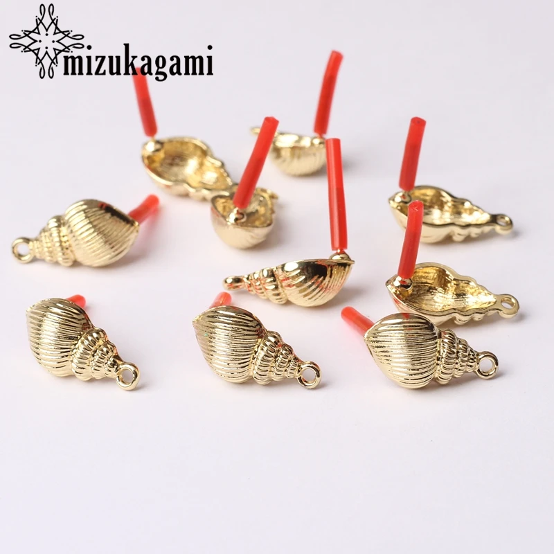 Zinc Alloy Conch Earrings Base Connectors Linker 10*20mm 6pcs/lot for DIY Bohemia Earrings Jewelry Making Accessories Wholesale