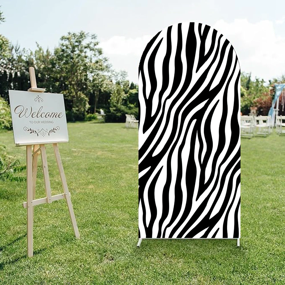 Mochicka Wild One Arch Fondale Cover Animali Texture Leopardo Giraffa Zebra Modello Jungle Safari Foglie Compleanno Baby Shower