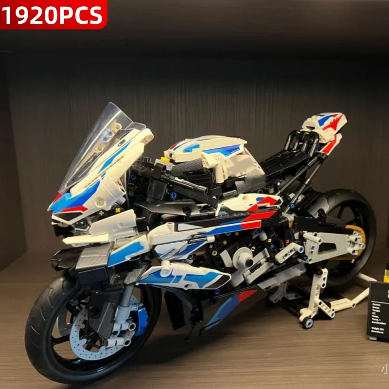 New Motorcycle Building Bocks Simulation Motorcycle Model Decoration Assembly Model Difficult Toy Boy Educational Creature Gifts