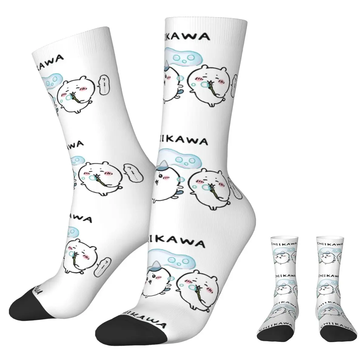 

Cute Chiikawa Kawaii Sock Happy Funny Male Men Socks Novelty Polyester Japanese Graphic Women Stockings Spring Winter