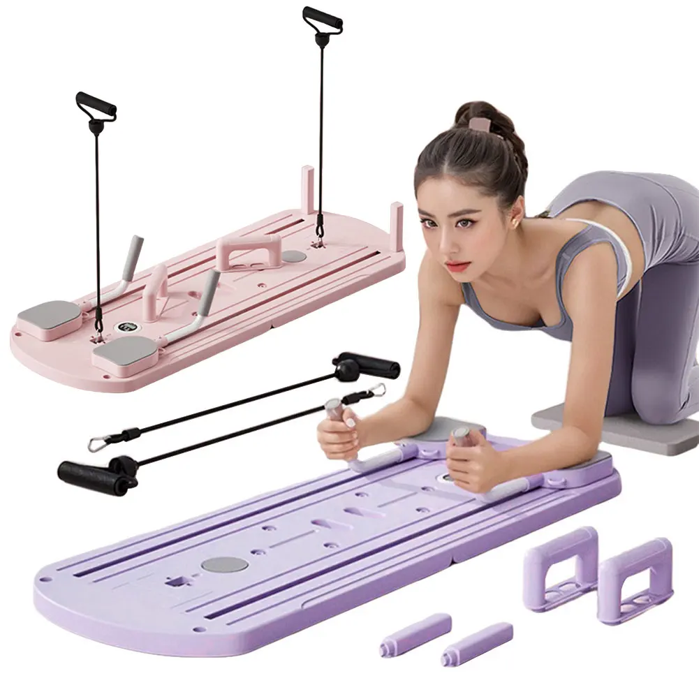 

Multifunctional Fitness Board Abdominal Board Non Slip Workout Board Foldable with Counter & Kneeling Mat Home Gym Equipment