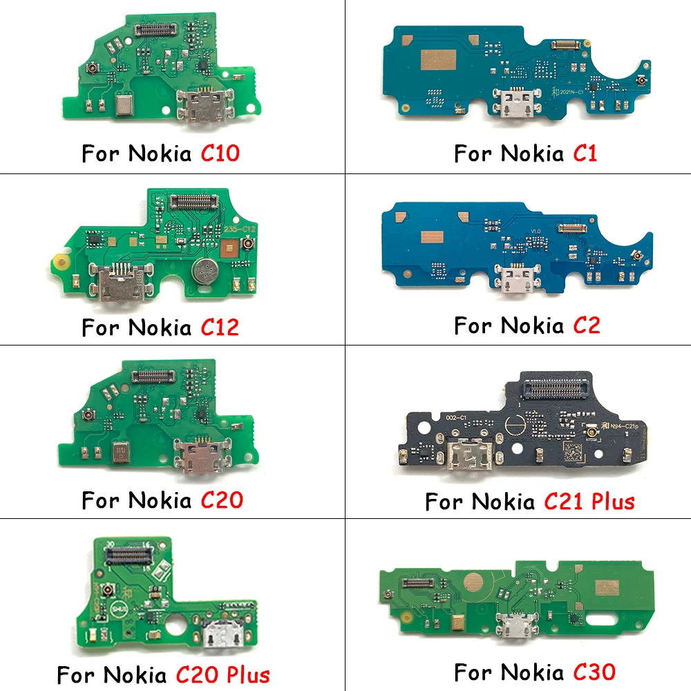 Puerto de carga USB, conector de Cable flexible, placa de micrófono para Nokia G50, G21, G20, G11, C30, C20, C12, C10, C2, C1, C21 Plus, C3, nuevo