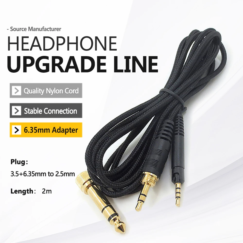 

3.5MM + 6.35MM to 2.5MM Upgrade Cable Audio Replacement Cable for SENNHEISER HD599 HD598 HD569 HD579 HD518 Nylon Braided Headset