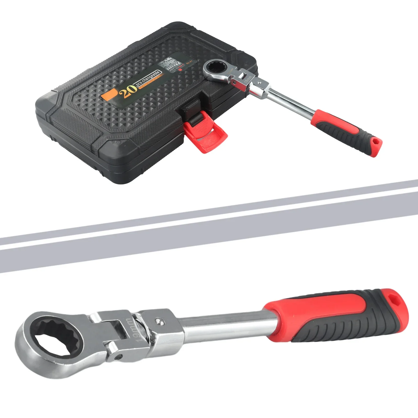 

Set Ratchet Wrench Changeable Compact Exquisite Flex Head Lightweight Screwdriver Study Tools Black Red Silver
