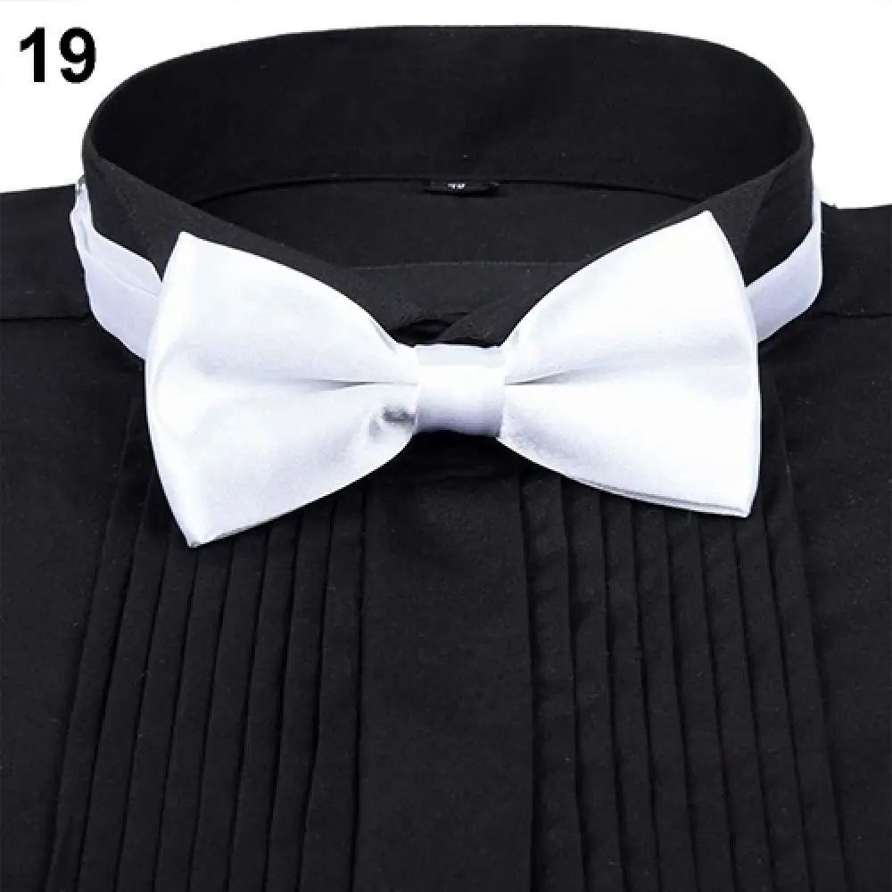 

New Arrival Men's Fashion Plain Bowtie Tie Polyester Pre Tied Wedding Bow Tie Suits Tie