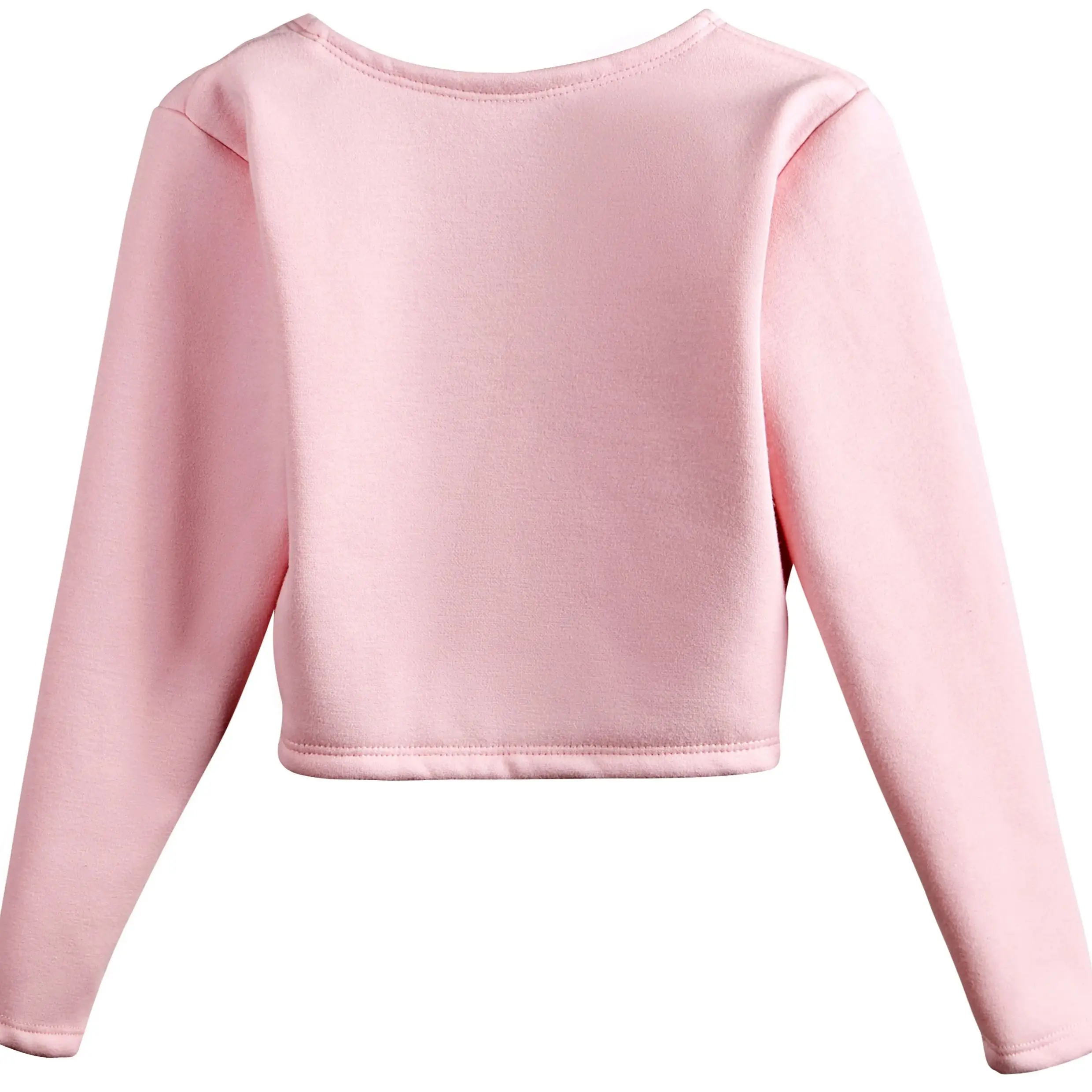 DANSHOW Girls Ballet Wrap Tops Kids Long Sleeve Dance Sweater,Velvet Inner