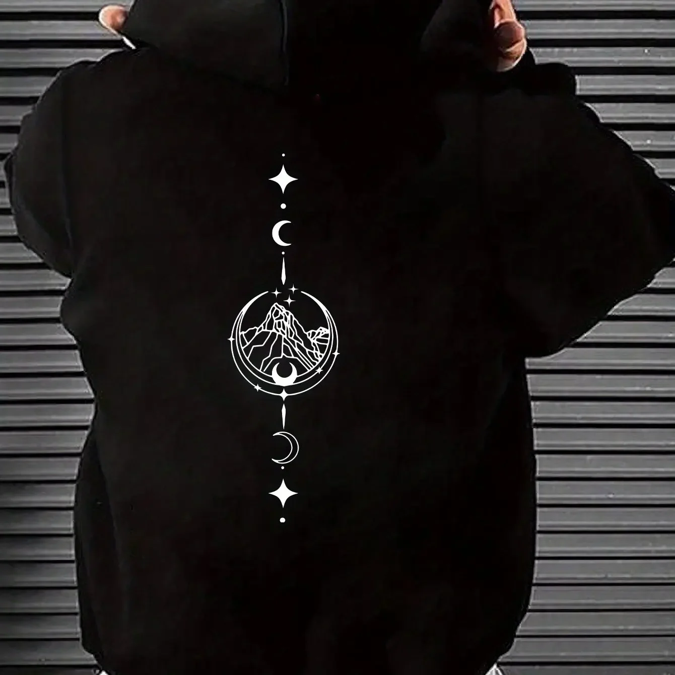 Sweat-shirt à capuche à manches longues pour hommes, mode décontractée, ample, imprimé géométrique, pull chaud, automne et hiver