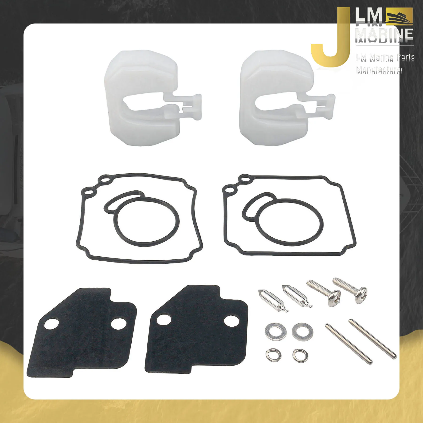 

JLM 6L2-W0093-00 для Yamaha 20 HP 25 HP 2 CYL Ремкомплект подвесного карбюратора 6L2W009300 Sierra Marine 18-7739