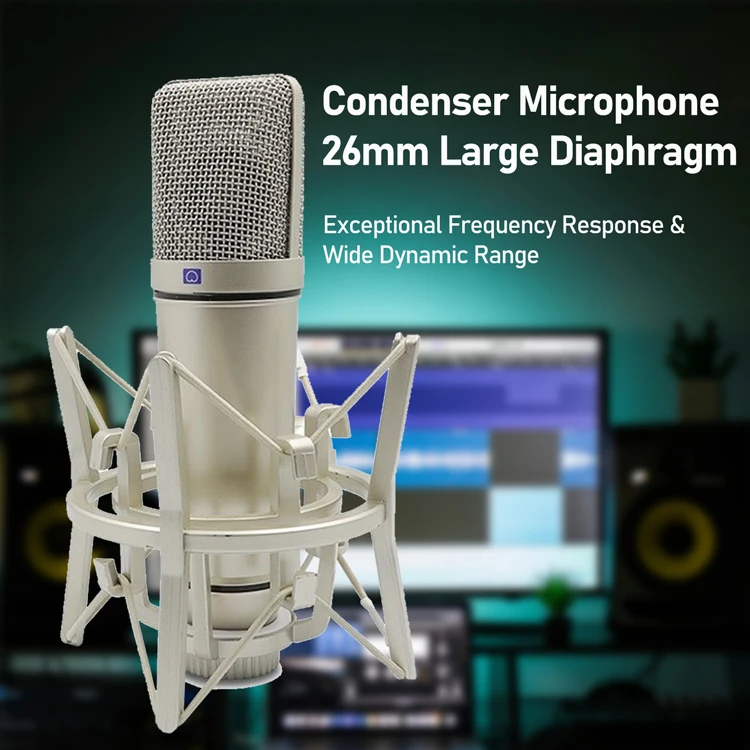 Professional Condenser Microphone Headphones USB Audio Interface Sound Card Kit Podcast Recording Music Studio Equipment Bundle