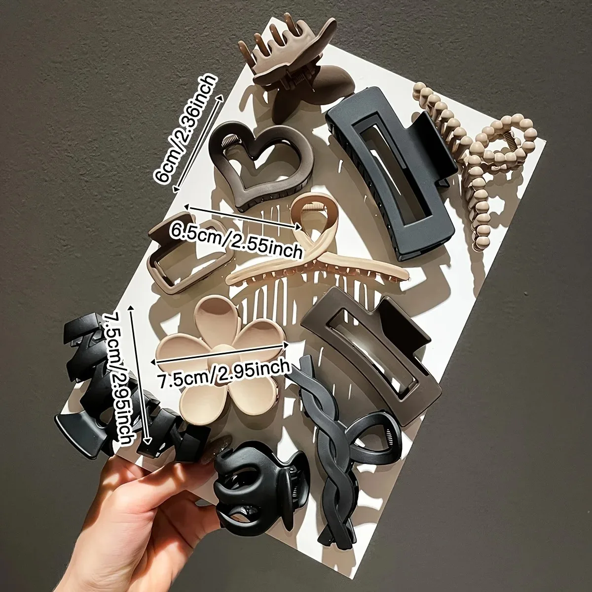 11 Uds. Accesorios para el cabello con clip de tiburón mate de alta calidad para peinar el cabello y sombreros elegantes