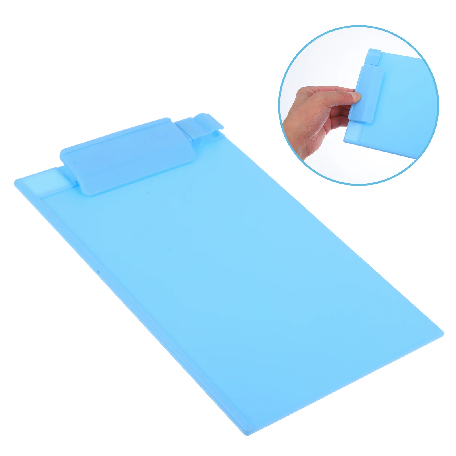 Plastic A5 Clipboard Profile Clip Paper Holder Writing Folders for School Classrooms Office (Sky-blue)