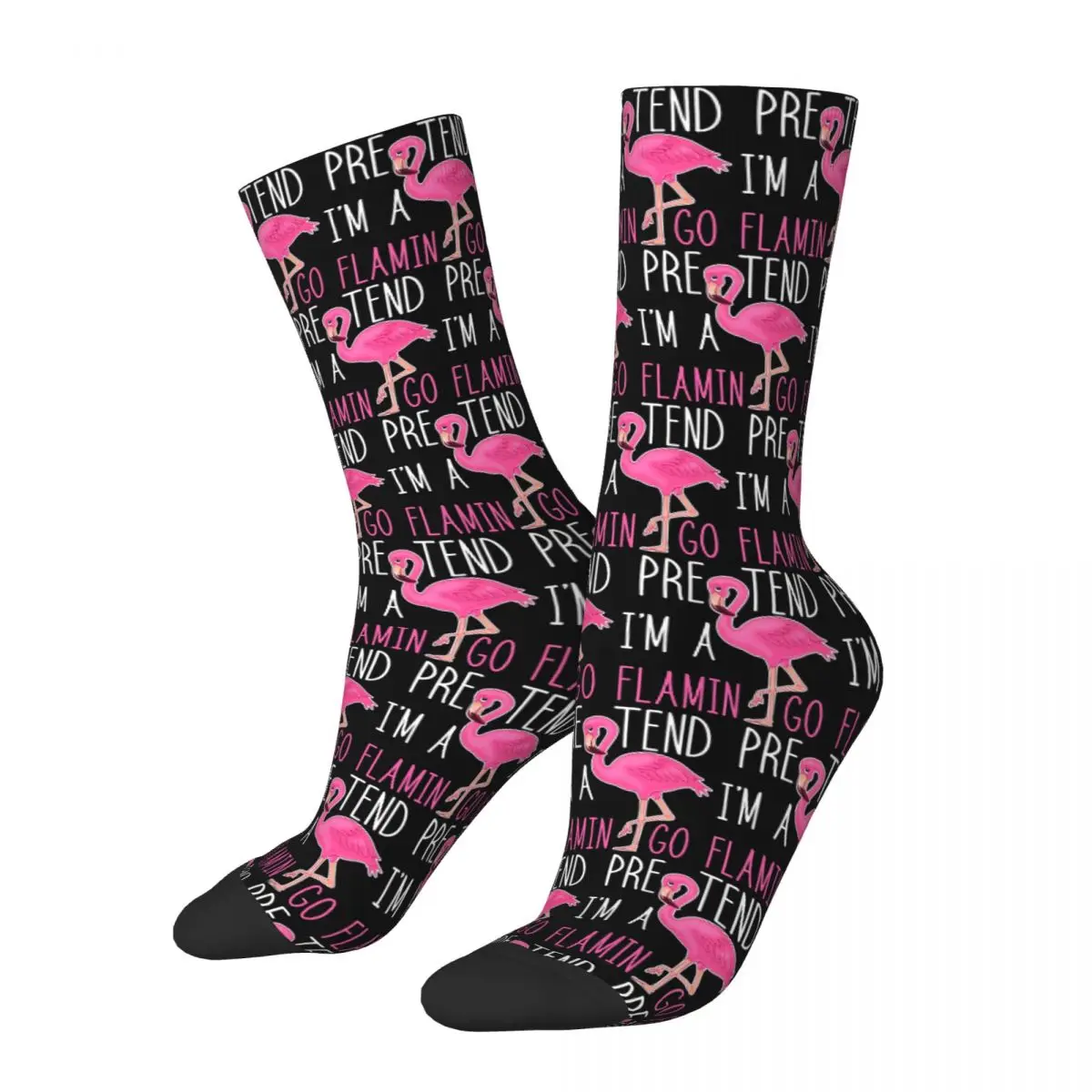 Halloween Costume Pretend I'm A Flamingo Socks Harajuku Super Soft Stockings All Season Long Socks for Unisex Birthday Present