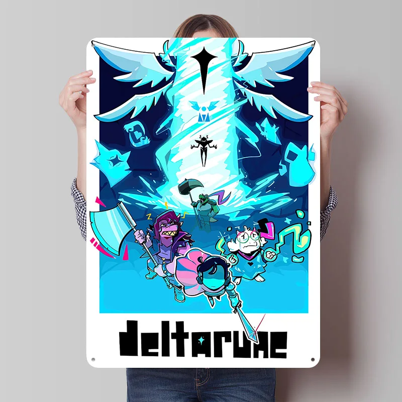 Deltarune Game Metal Poster Custom Wall Art Retro Vintage Tinplate Signs for Man Cave Bar Accessories Home Decor Living Room