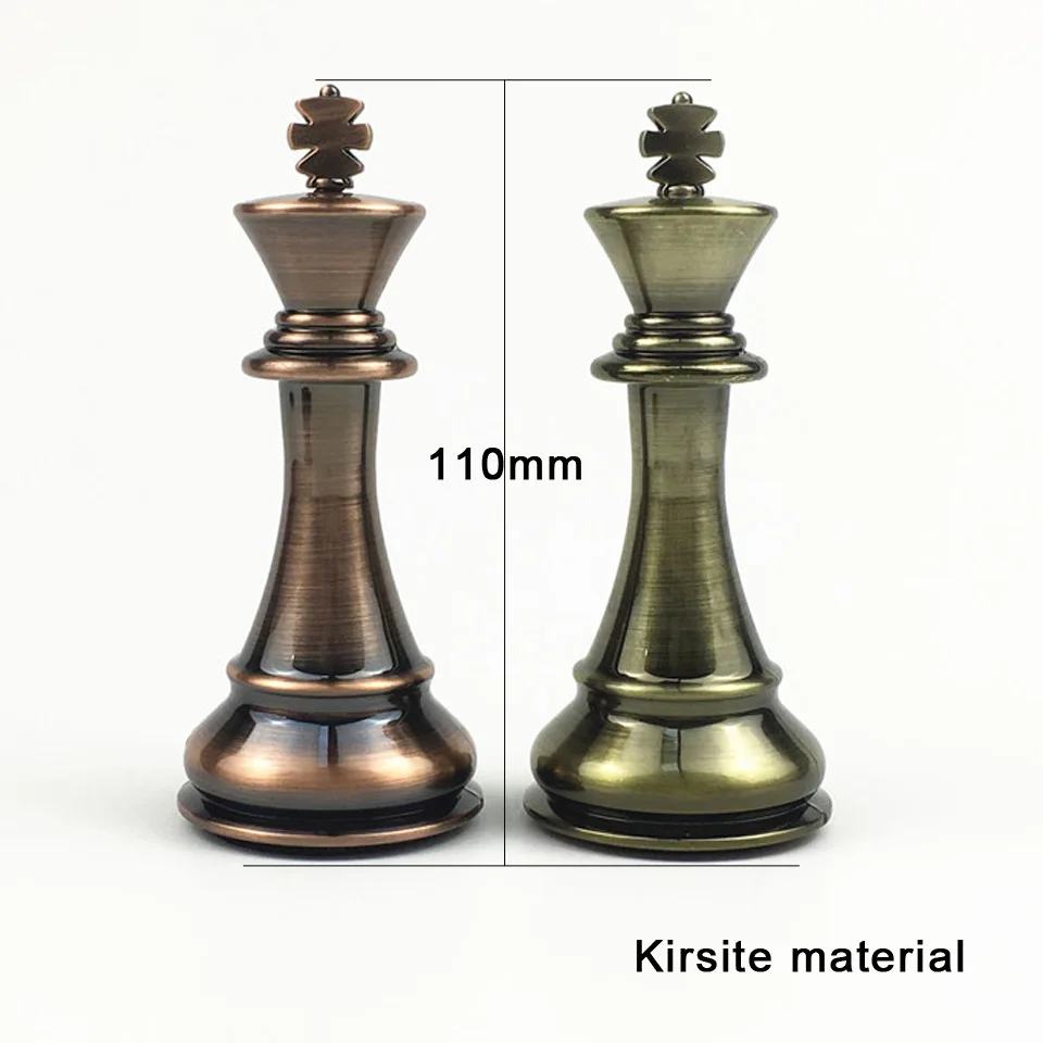 International Chessman No Chessboard Kirsite Electroplating Technology Chess set King Height 110mm Chess Game Bright Chess Piece