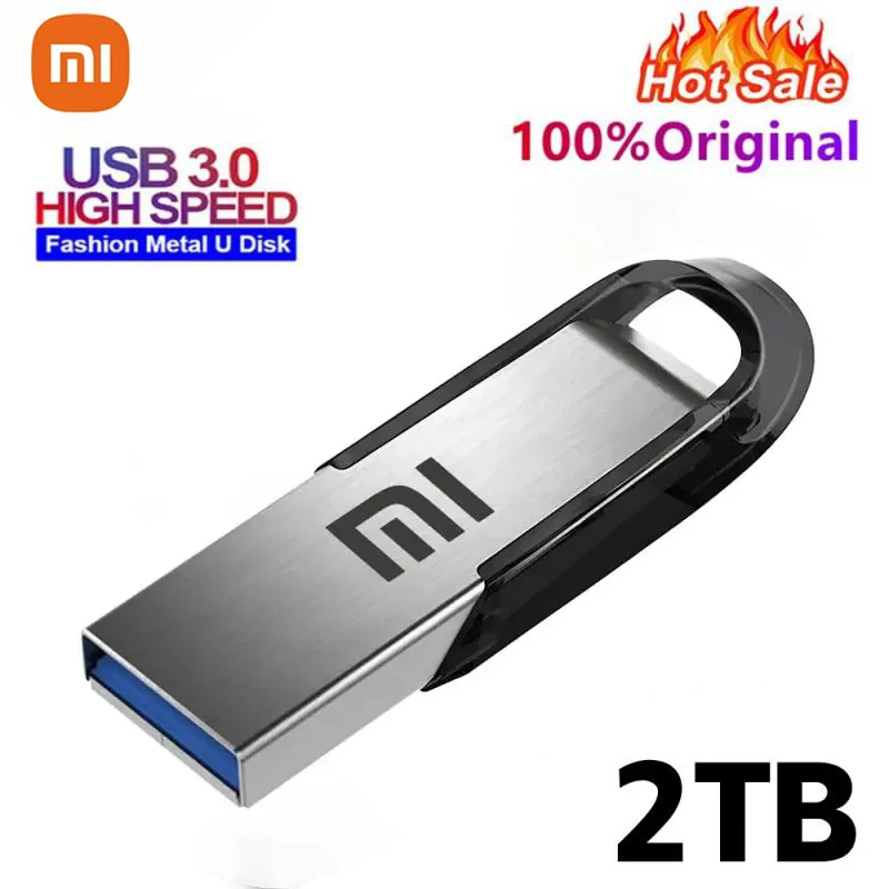 แฟลชไดรฟ์ Usb3.0 Xiaomi 2TB แฟลชไดรฟ์โลหะความเร็วสูงแบบพกพากันน้ำเมมโมเรีย USB สำหรับอุปกรณ์จัดเก็บคอมพิวเตอร์