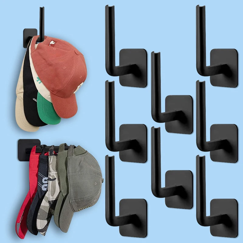 【CM】5Pcs Baseball Cap Hat Rack for Wall Cap Hanger Storage No Drilling Hat Display Organizer No Drilling Track Door Handle
