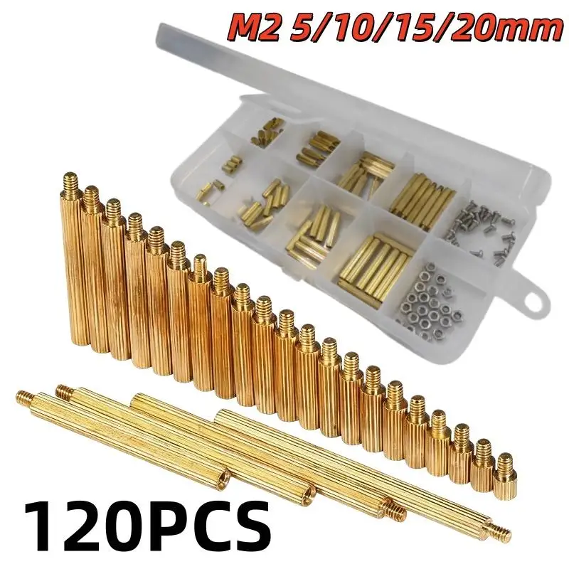 Standoff Mounting Kit M2 120Pcs Brass Nylon with Complete Screws Nuts for  Project Installation
