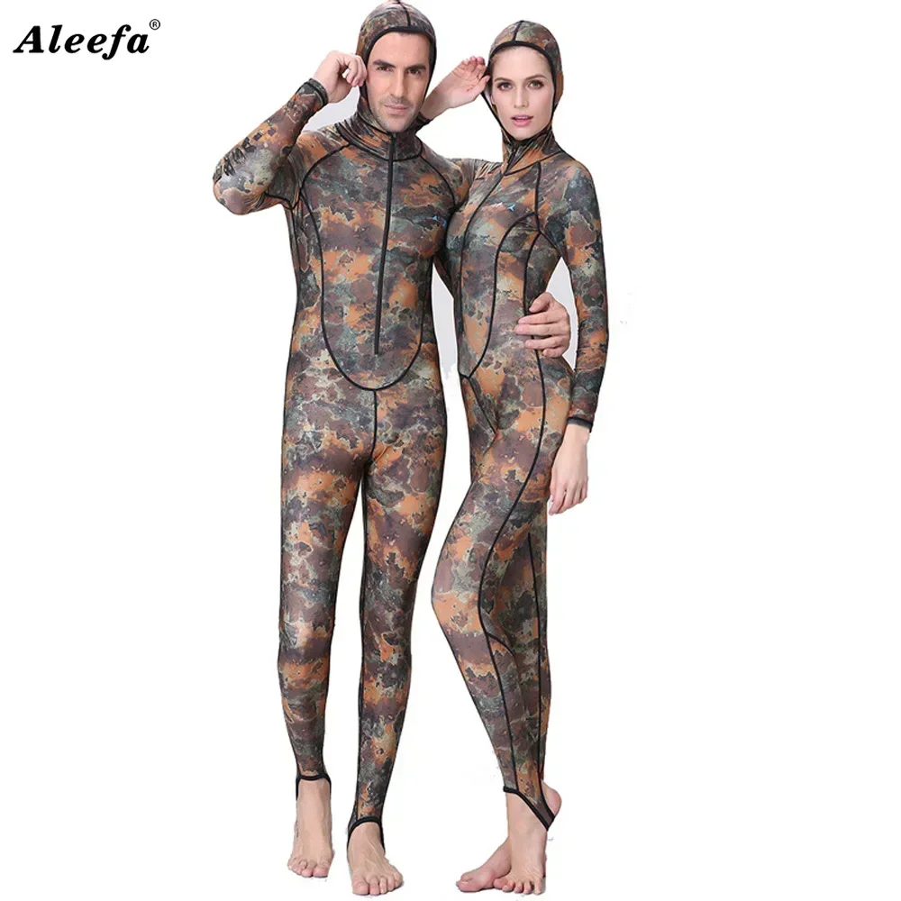 

Dive&Sail Rash guard Swimming Suit spearfishing Spandex couple Camo Skin DIVE One piece UV proction Men Women Surfing suit