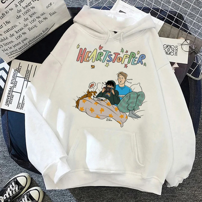 New Heartstopper Hoodies Women\'s Nick and Charlie Romance Cartoon Rainbow Streetwear Fashion Sweatshirts Unisex Top Clothing