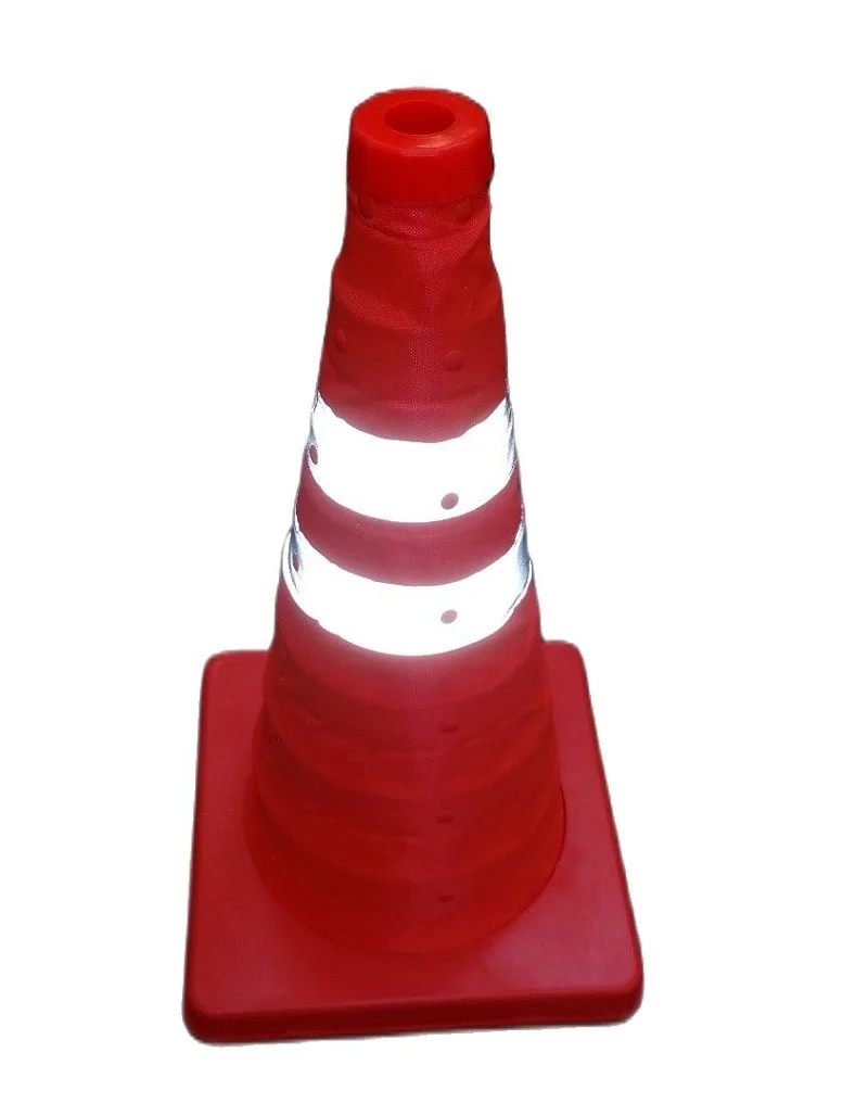 70cm Height Folding Reflective Safety Cones Warning Reflective Plastic Road Cone