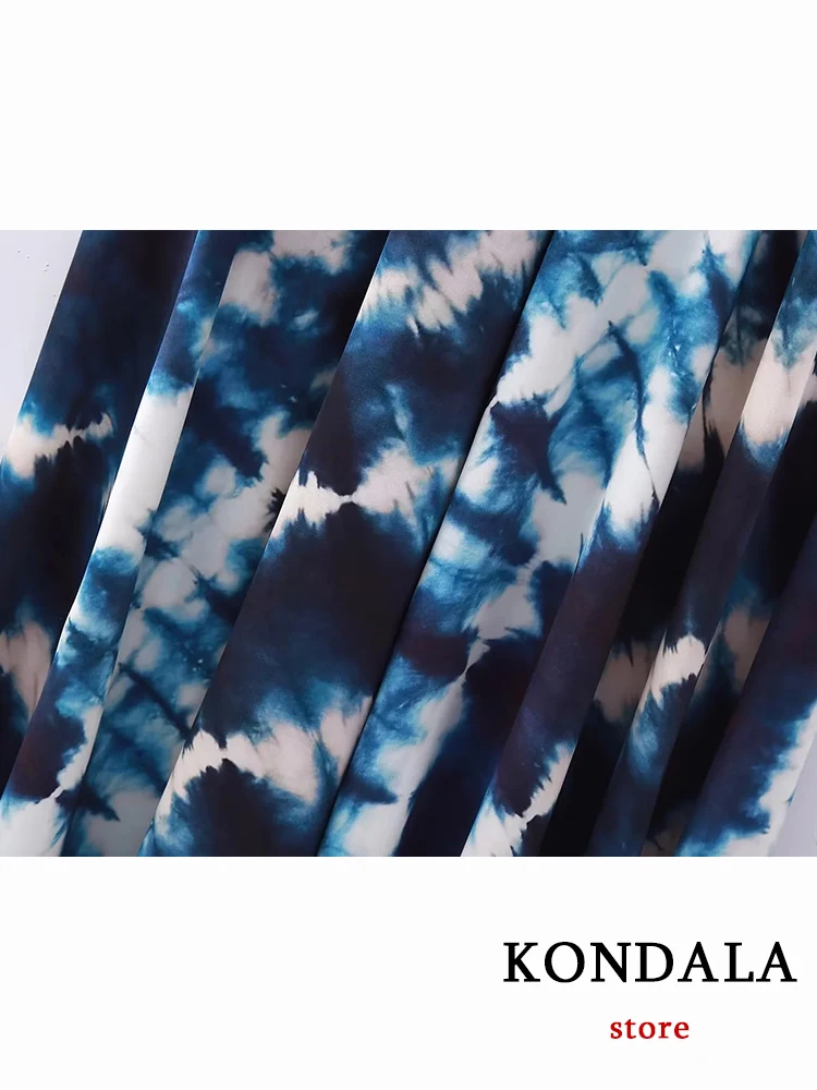 KONDALA Sexy Tie Dye Straight Women Cami Dress Modern Chic Strapless Fashion 2023 Party Summer Dress Sleeveless Y2K Slim Vestido