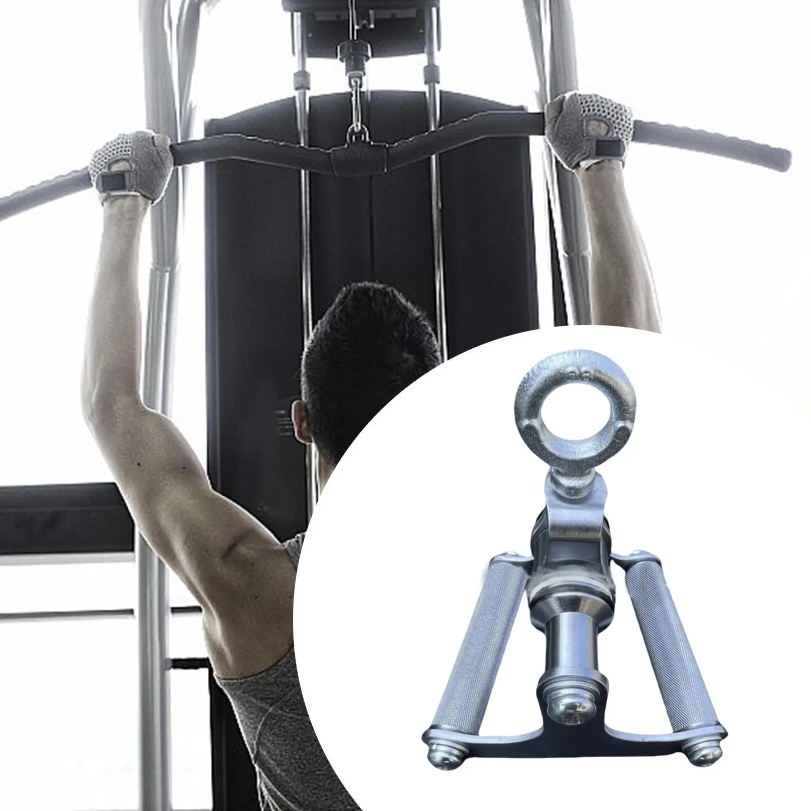 Barra de presión para tríceps, barra de tracción LAT con agarre antideslizante, accesorio portátil de máquina de Cable de doble mango para entrenamiento físico