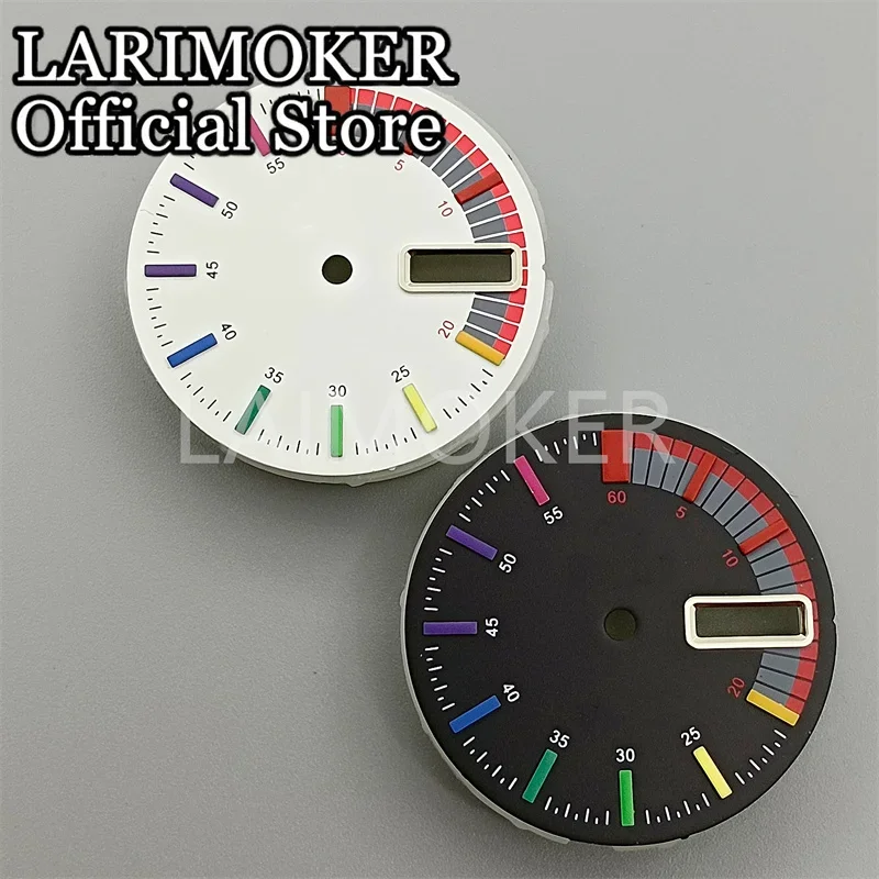 LARIMOKER 28.5mm Black white watch dial Single Calendar Sterile Watch Dial Modified Dials for NH36 Movement Accessor