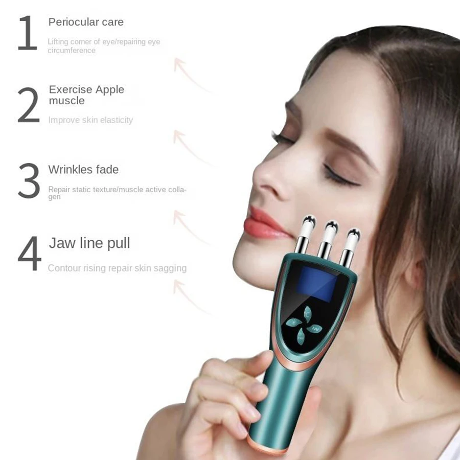 Tragbare EMS Beheizte Vibration Schönheit Gerät Elektrische Facelifting Massagegerät Körper Kopf Nase Füße Straffende Anti-Falten