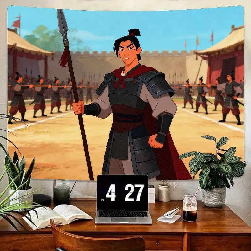 

1 шт. Disney Mulan Li Shang Warrior гобелен современный полиэстер настенное искусство гостиная спальня декор подарок для фанатов Mulan