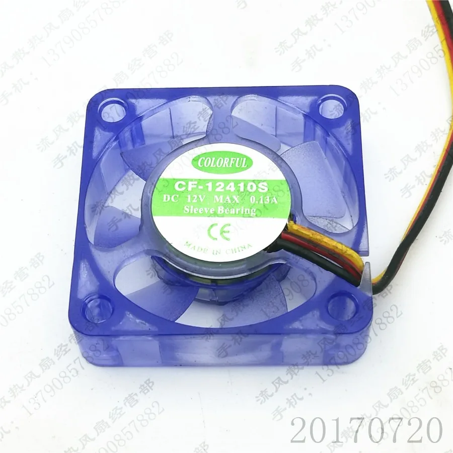 For COLORFUL CF-12410S 4010 DC12V 0.13A 4CM 3-Wire Silent Cooling Fan