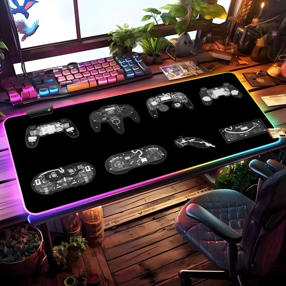 

Gaming Console Mouse Pad RGB Gaming Mouse Pad Desk Mat HD Gamer Large LED Light XXL MousePads