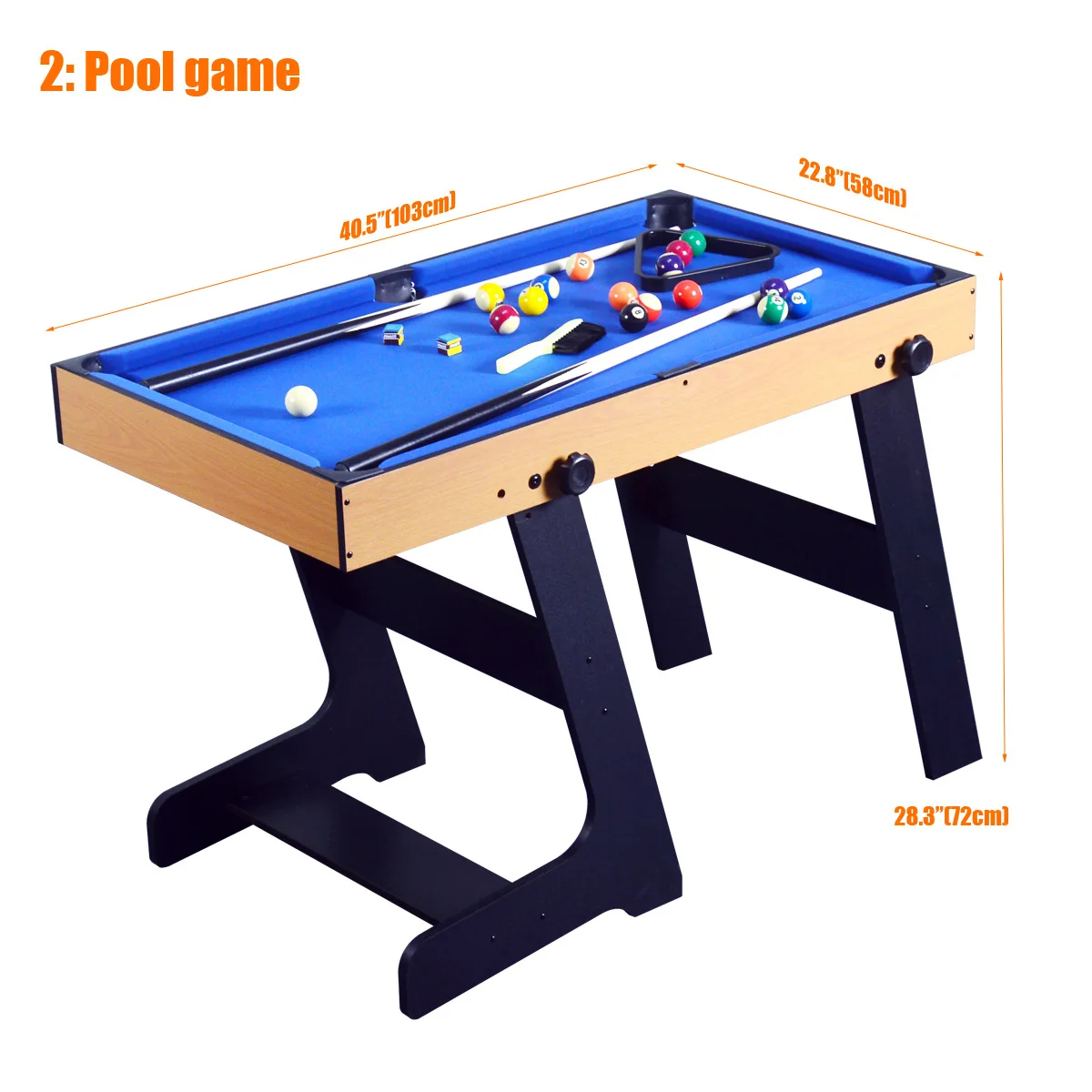 

4 in 1 Folding Multipurpose Pool Table, Children's Home Stand Up Football Table, Billiards, Table Tennis Ice Hockey