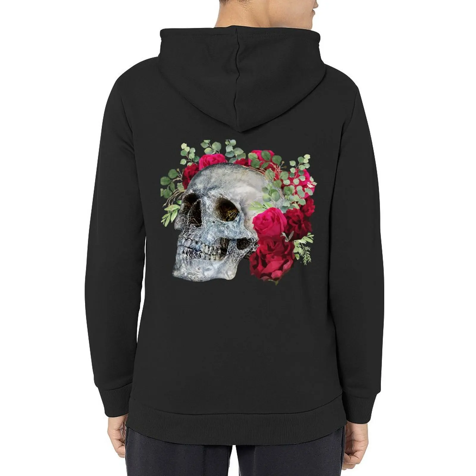 

Skull human anatomy red roses, watercolor roses, cool, anatomy art Hoodie men's sweat-shirt fashion men graphic hoodie