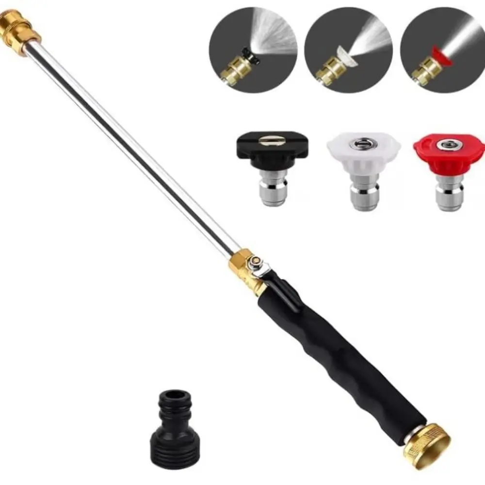 Portable Jet Nozzle Power Washer Quick Connectors with 3 High-Pressure Nozzles Hydro Jet Power Washer Wand High-Pressure